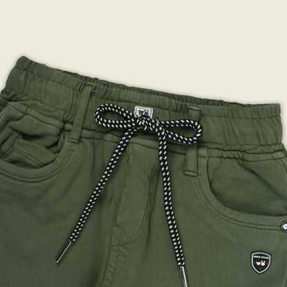 Boys Cotton Denim Cargo Pants – Stretchable Joggers