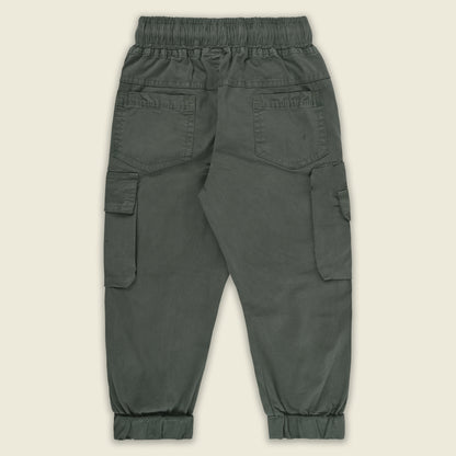 Boys Cotton Denim Cargo Joggers – Printed Pants