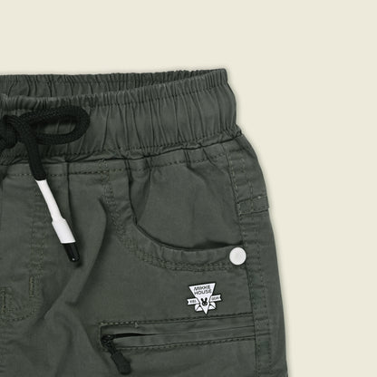 Boys Cotton Denim Cargo Joggers – Printed Pants