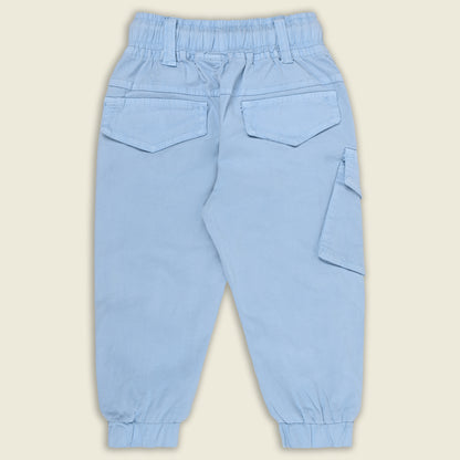 Boys Cotton Denim Cargo Joggers – Printed Pants