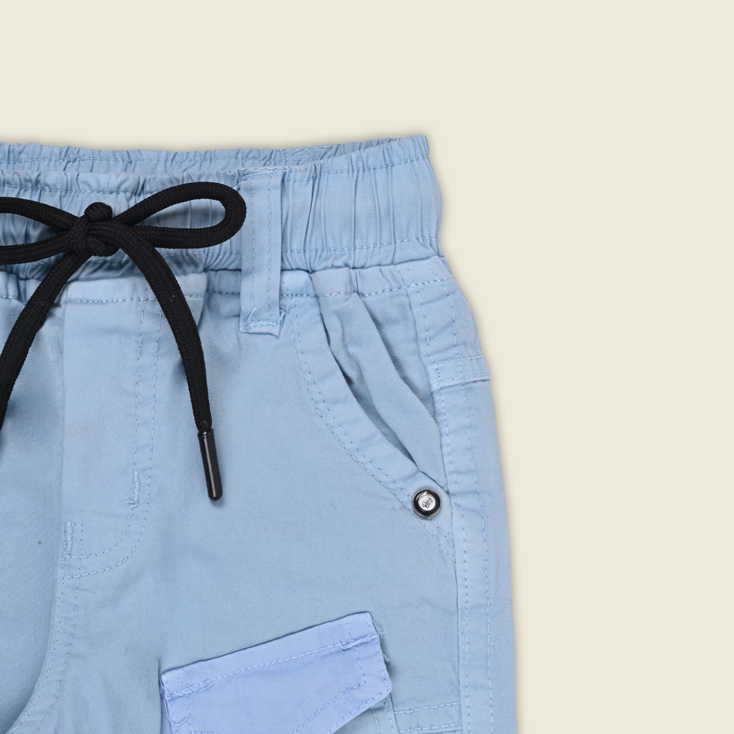 Boys Cotton Denim Cargo Joggers – Printed Pants