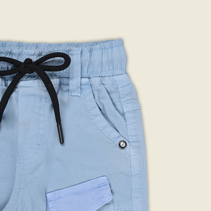 Boys Cotton Denim Cargo Joggers – Printed Pants