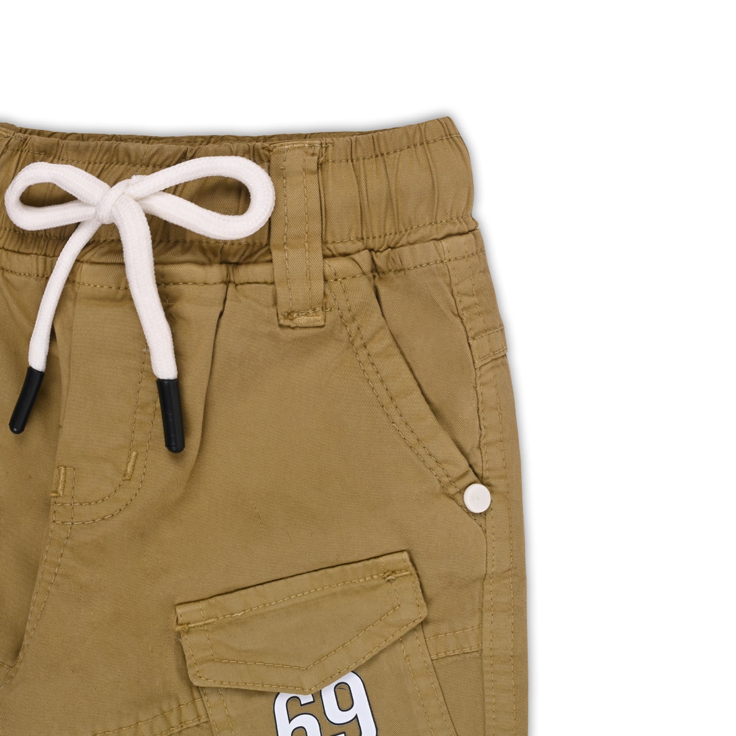 Boys Cotton Denim Cargo Joggers – Printed Pants