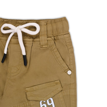 Boys Cotton Denim Cargo Joggers – Printed Pants