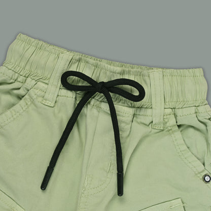 Boys Cotton Denim Cargo Joggers – Printed Pants