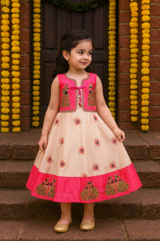 Girls Party Wear Long Dress Birthday Gown for Girls LF155pknw