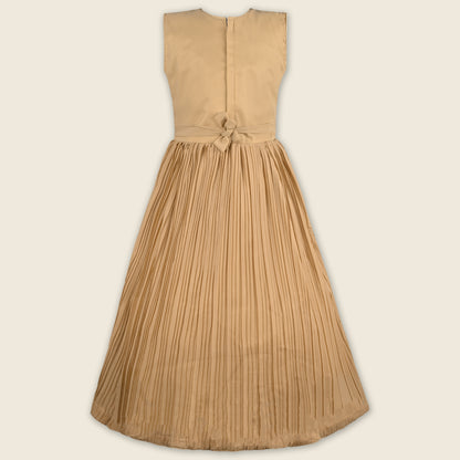 Girls Mirror Embellished Pleated Ethnic Dress
