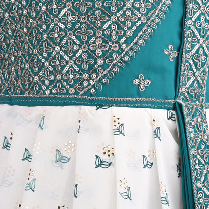 Girls Embellished Zari Embroidery Ethnic Gown