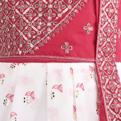Girls Embellished Zari Embroidery Ethnic Gown lfp855