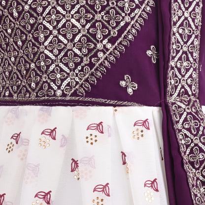 Girls Embellished Zari Embroidery Ethnic Gown lfp855