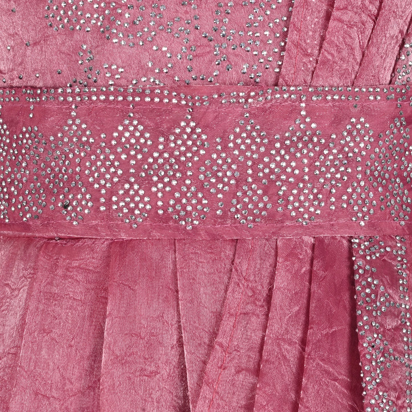 Girls Satin Ethnic Gown with Dupatta & Embellished Design | Elegant Kids Festive Wear