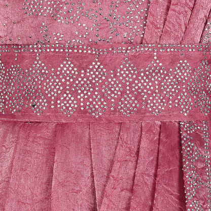 Girls Satin Ethnic Gown with Dupatta & Embellished Design | Elegant Kids Festive Wear