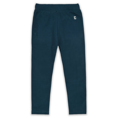 Kids Solid Ribbed Cotton Leggings – Teal Blue | Soft & Stretchable Everyday Wear