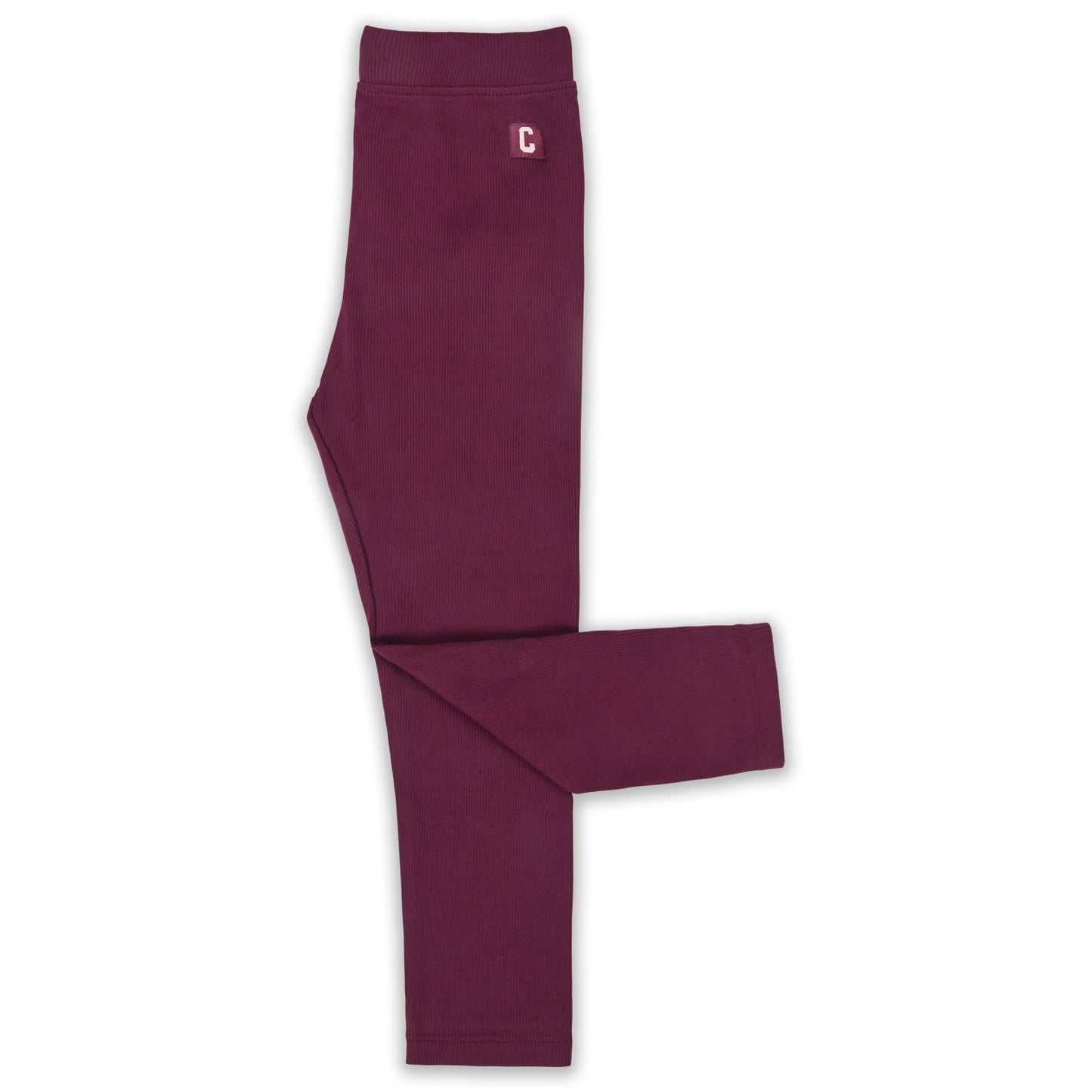 Kids Solid Ribbed Cotton Leggings – Maroon | Soft & Stretchable Everyday Wear