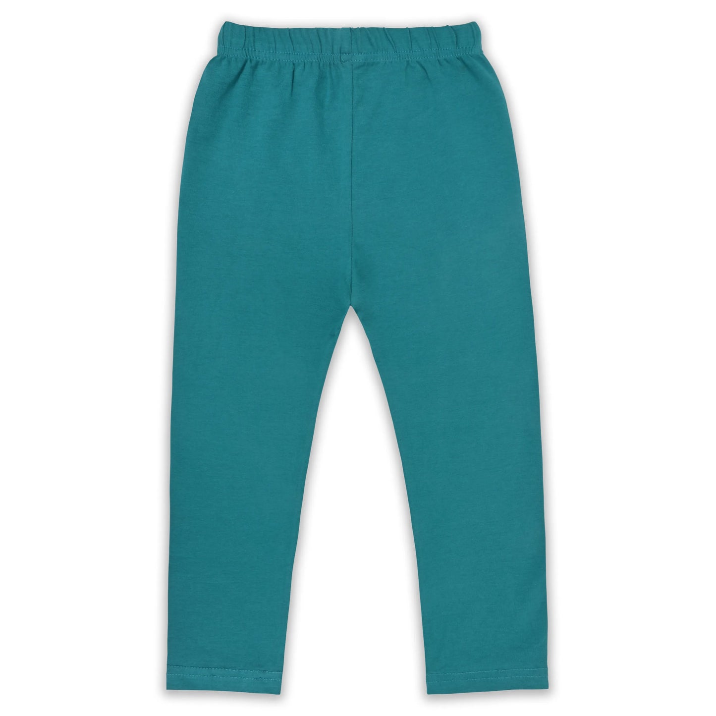 Kids Solid Cotton Leggings – Teal Green | Soft & Stretchable Everyday Wear