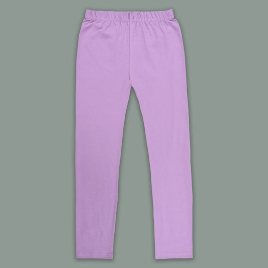 Kids Solid Cotton Leggings – Lavender | Soft & Stretchable Everyday Wear