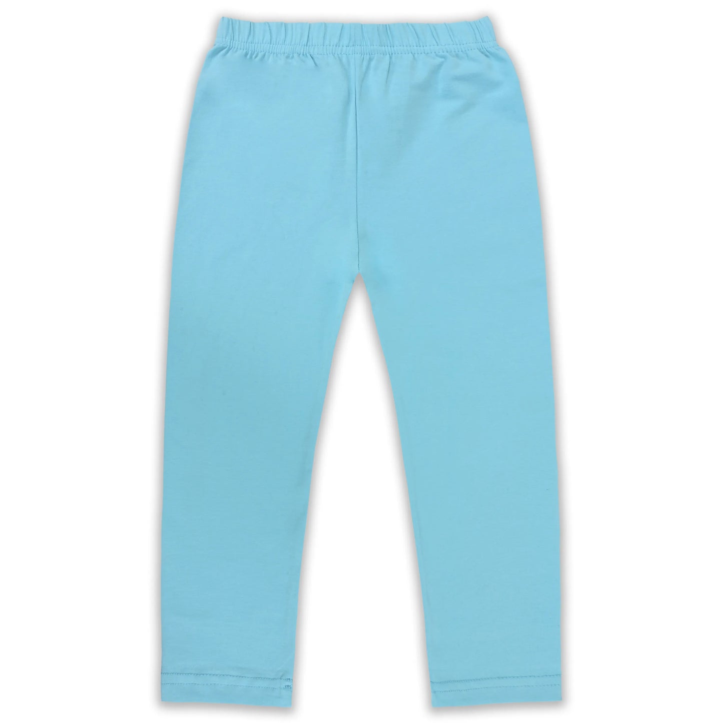 Kids Solid Cotton Leggings – Sky Blue | Soft & Stretchable Everyday Wear