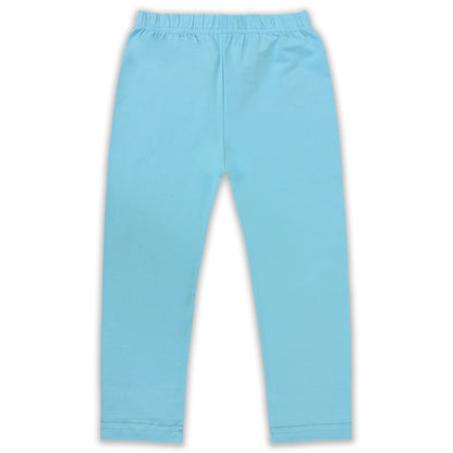 Kids Solid Cotton Leggings – Sky Blue | Soft & Stretchable Everyday Wear