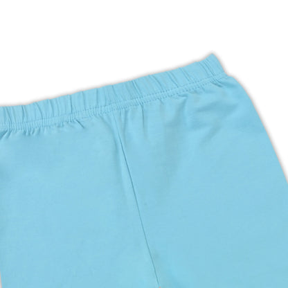 Kids Solid Cotton Leggings – Sky Blue | Soft & Stretchable Everyday Wear