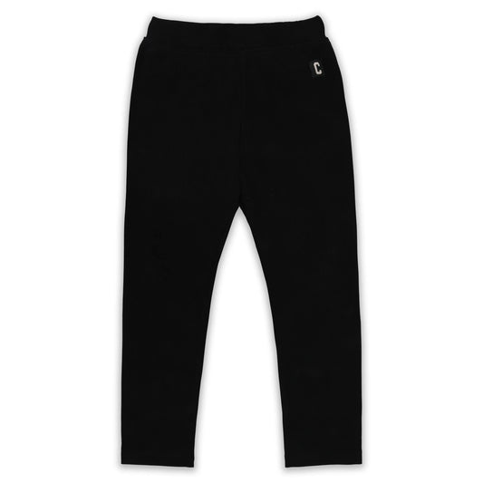 Kids Solid Cotton Leggings – Black | Soft & Stretchable Everyday Wear