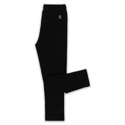 Kids Solid Cotton Leggings – Black | Soft & Stretchable Everyday Wear