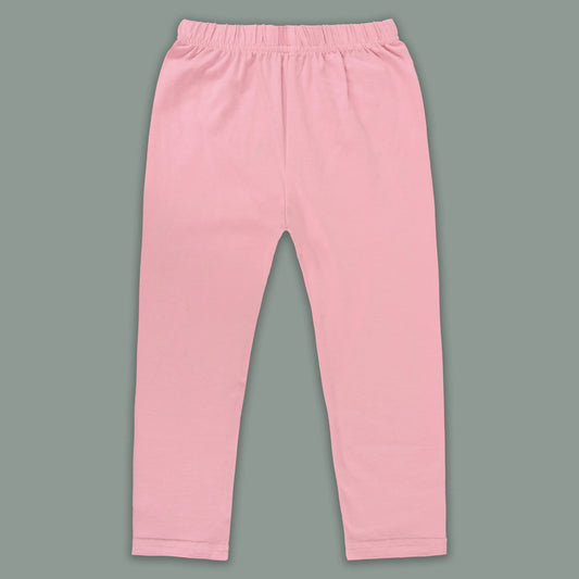 Kids Solid Cotton Leggings – Baby Pink | Soft & Stretchable Everyday Wear