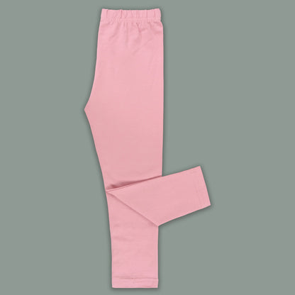 Kids Solid Cotton Leggings – Baby Pink | Soft & Stretchable Everyday Wear