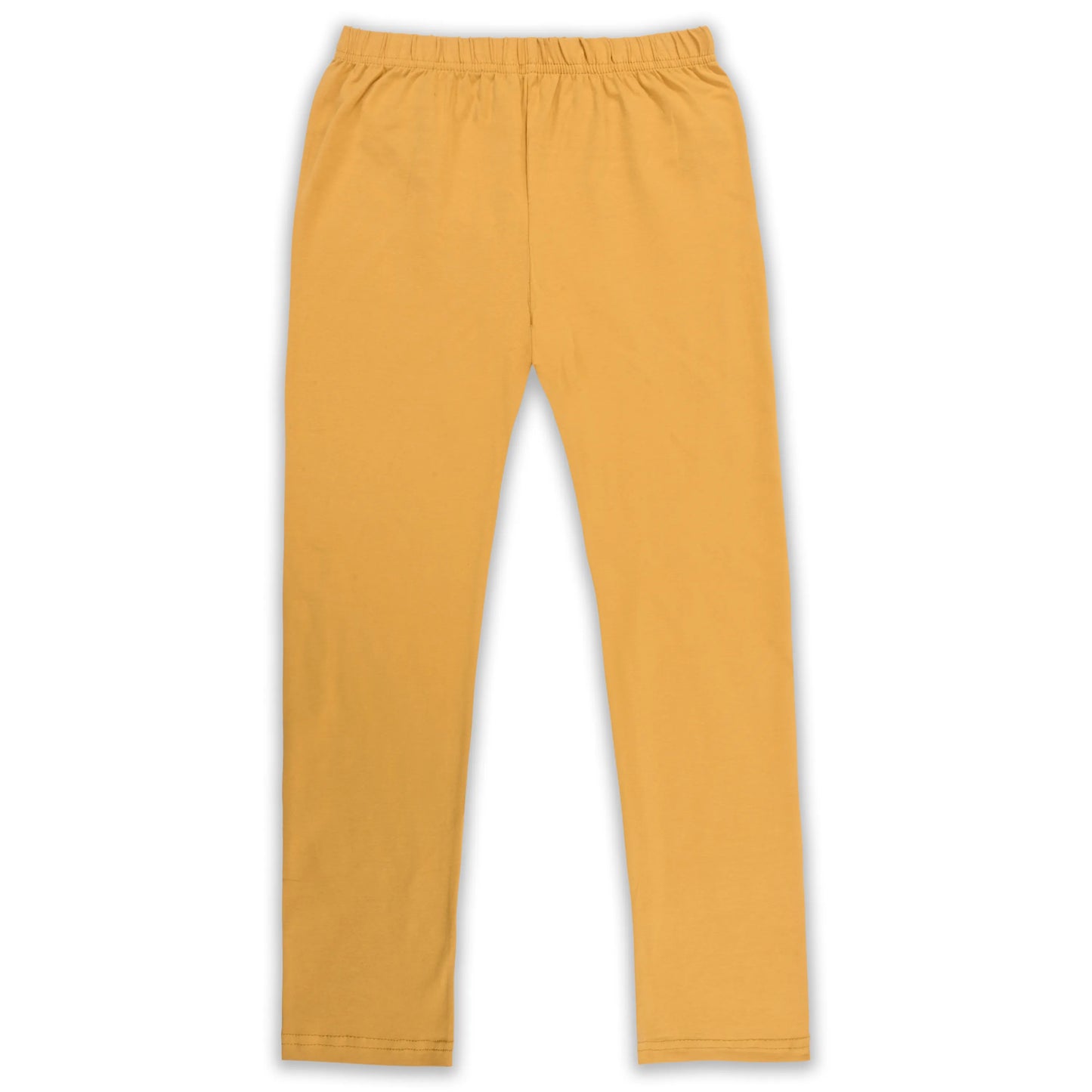 Kids Solid Cotton Leggings – Mustard Yellow | Soft & Stretchable Everyday Wear