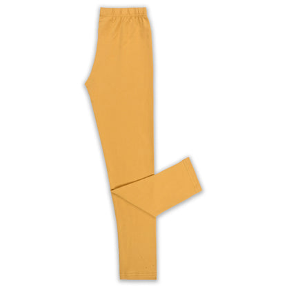 Kids Solid Cotton Leggings – Mustard Yellow | Soft & Stretchable Everyday Wear