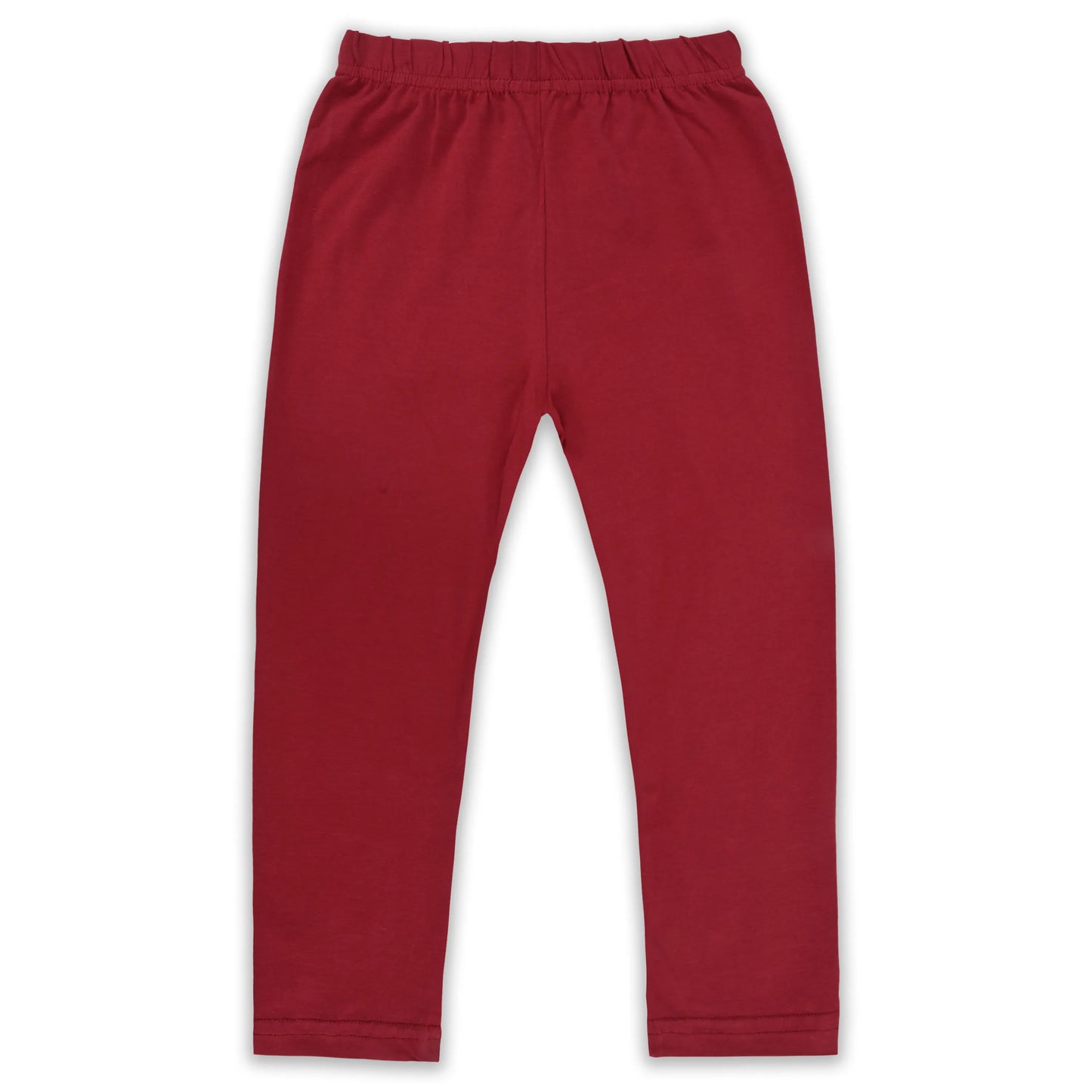Kids Solid Cotton Leggings – Red | Soft & Stretchable Everyday Wear