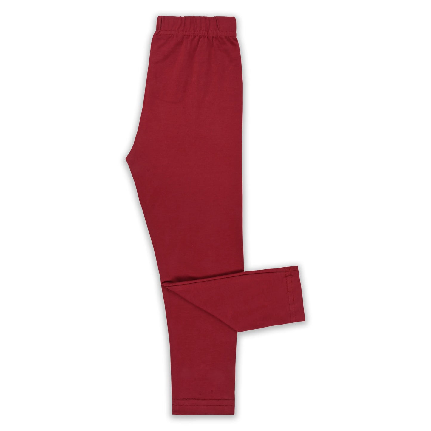 Kids Solid Cotton Leggings – Red | Soft & Stretchable Everyday Wear