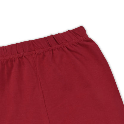 Kids Solid Cotton Leggings – Red | Soft & Stretchable Everyday Wear