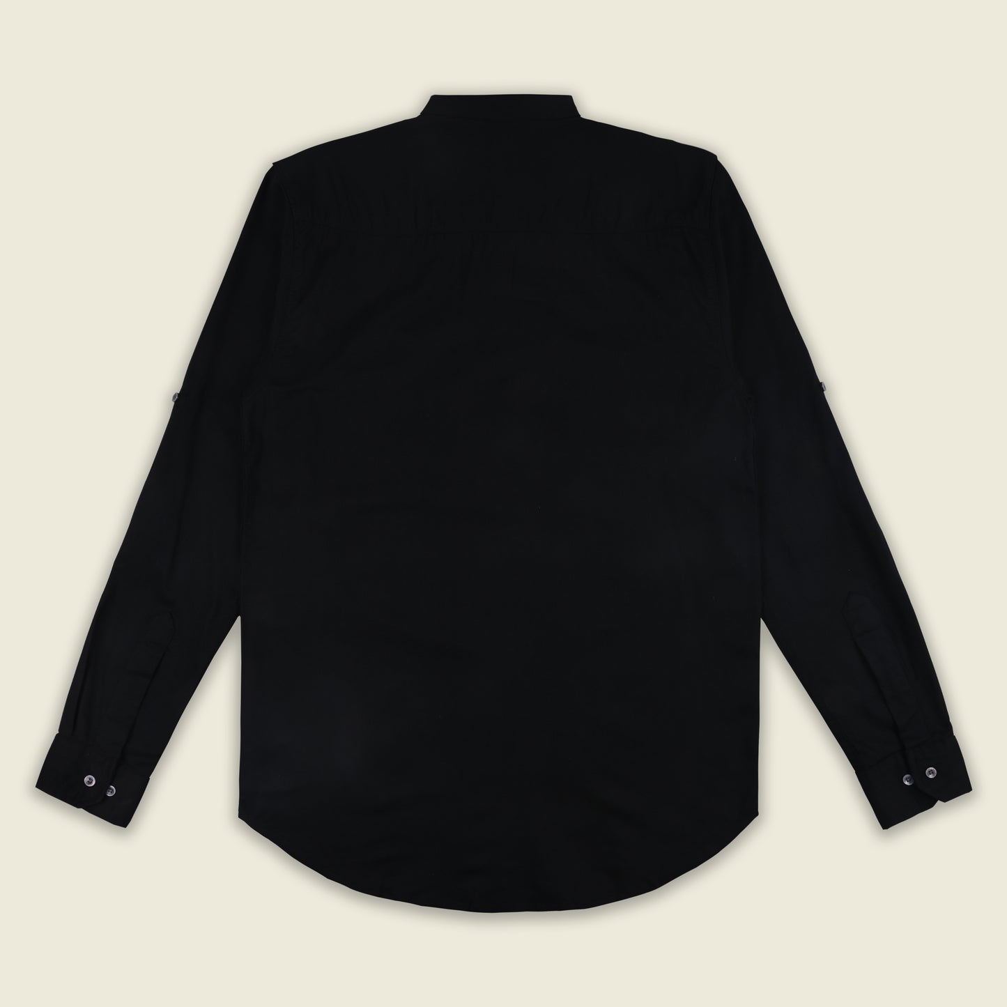 Men’s Solid Cotton Kurta Shirt – Mandarin Collar, Full Sleeves