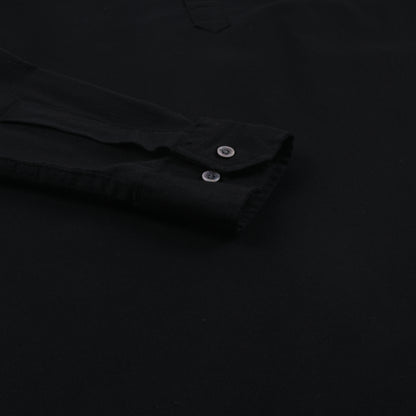 Men’s Solid Cotton Kurta Shirt – Mandarin Collar, Full Sleeves