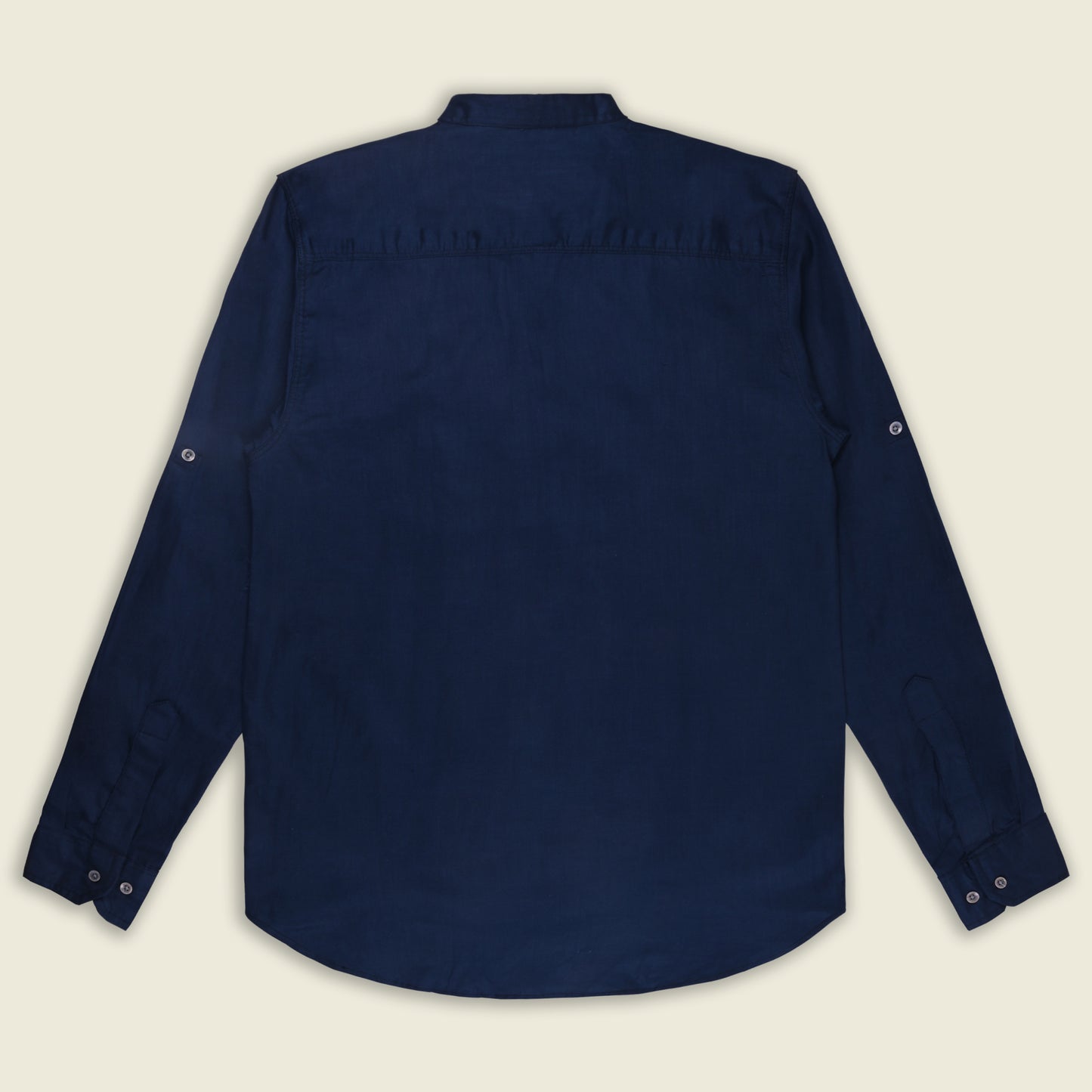 Men’s Solid Cotton Kurta Shirt – Mandarin Collar, Full Sleeves