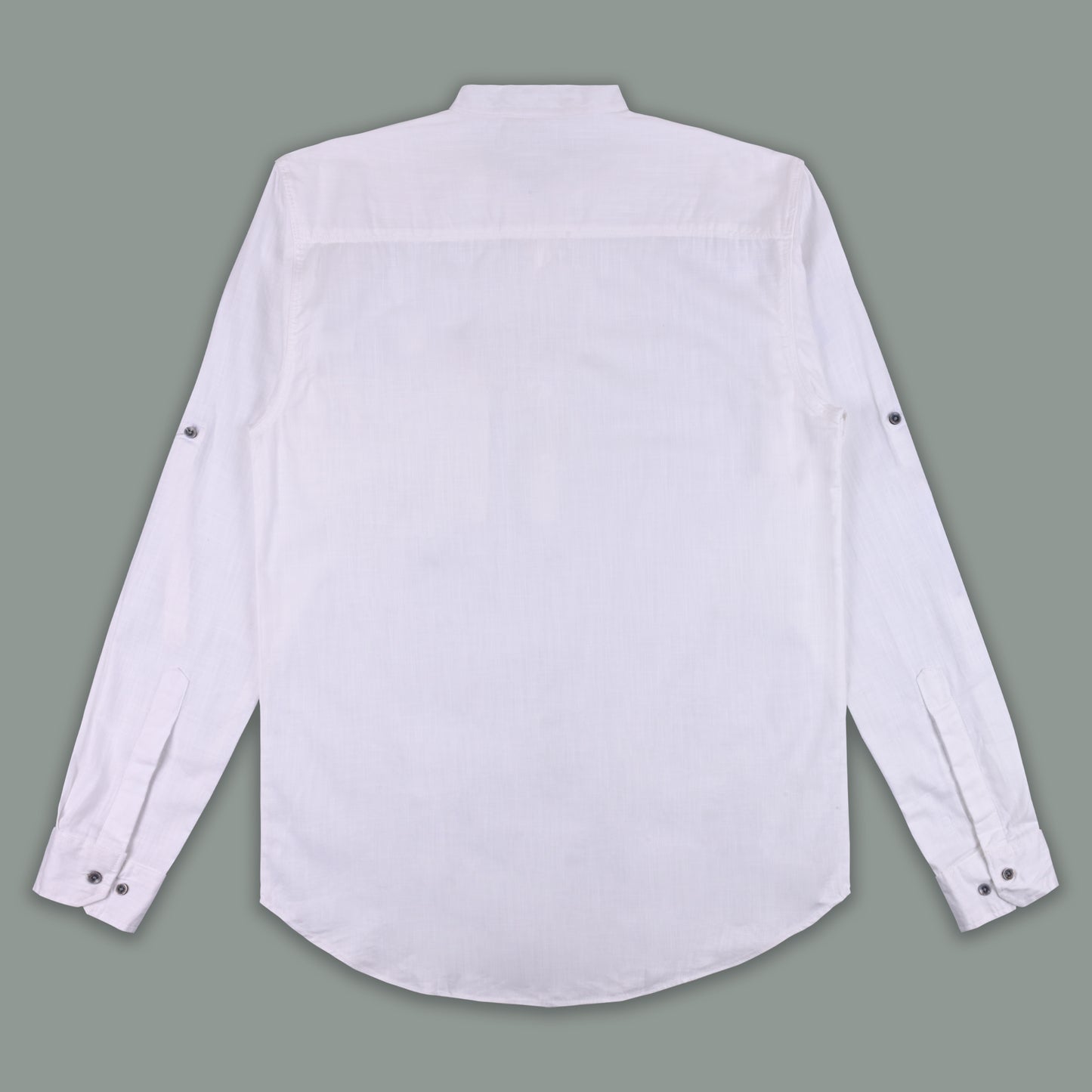 Men’s Solid Cotton Kurta Shirt – Mandarin Collar, Full Sleeves