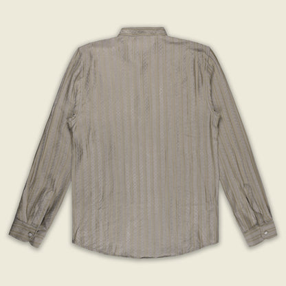 Men’s Textured Cotton Kurta Shirt – Mandarin Collar, Full Sleeves