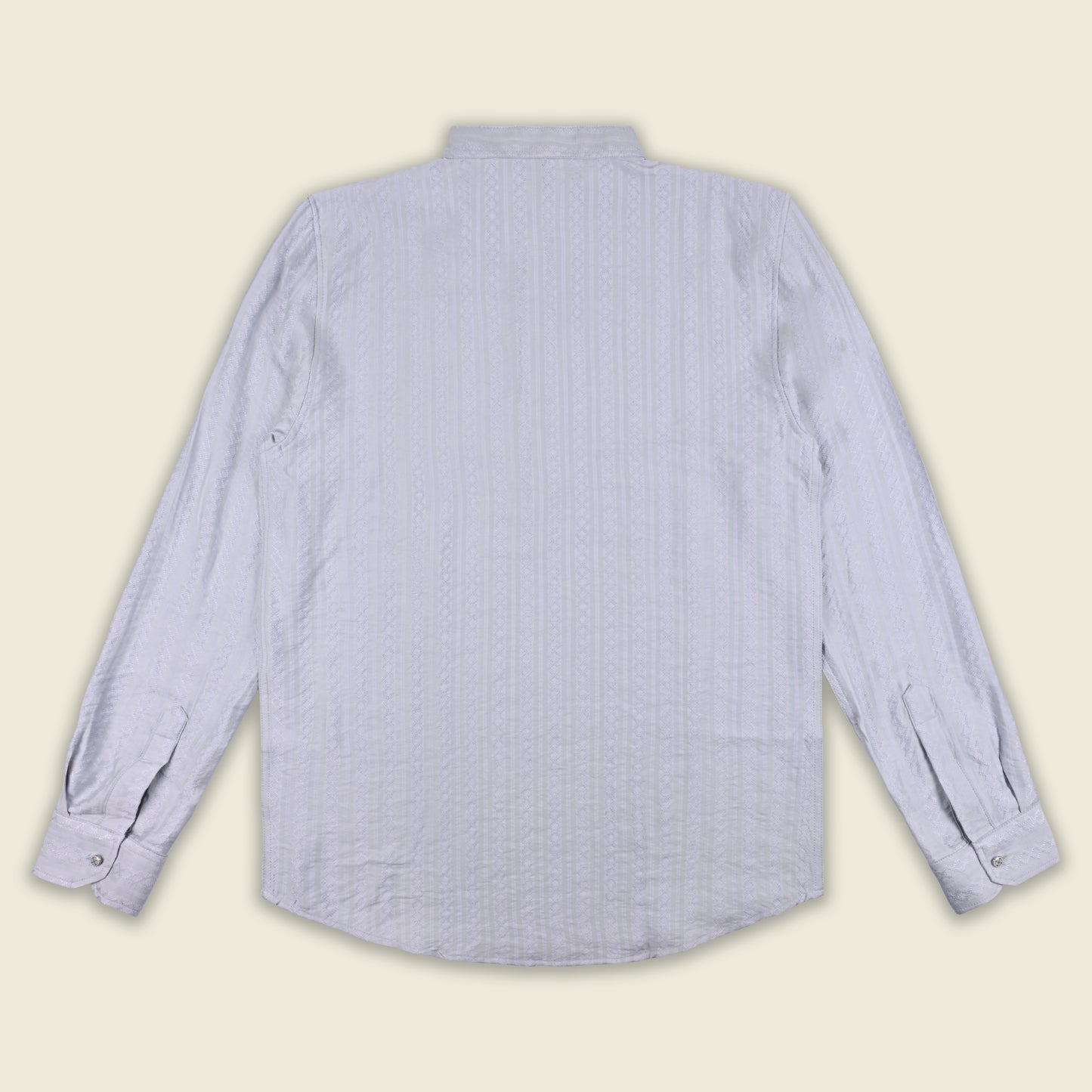 Men’s Textured Cotton Kurta Shirt – Mandarin Collar, Full Sleeves