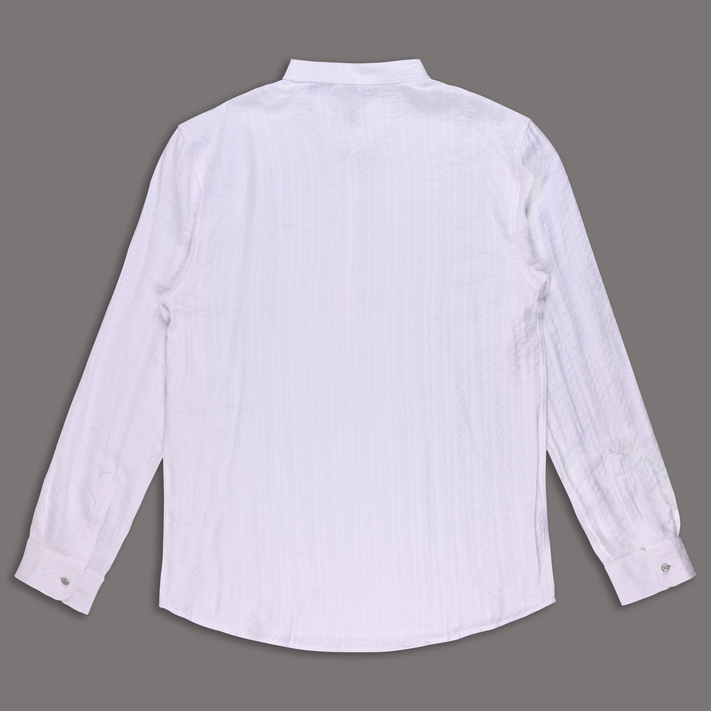 Men’s Textured Cotton Kurta Shirt – Mandarin Collar, Full Sleeves