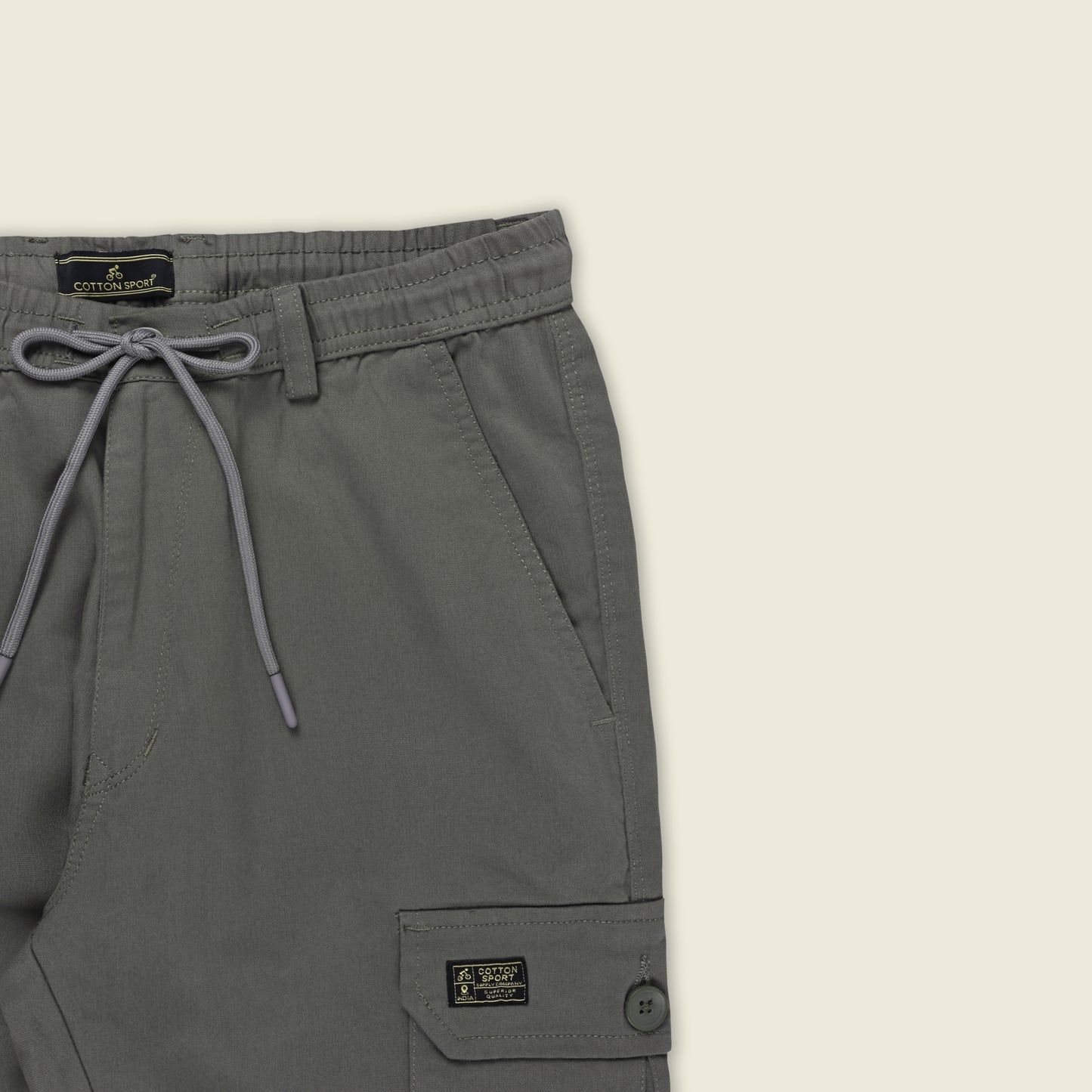 Men’s Cotton Cargo Pants | Comfortable Casual Wear with Multi Utility Pockets | Elastic Waist & Cuffed Jogger Fit