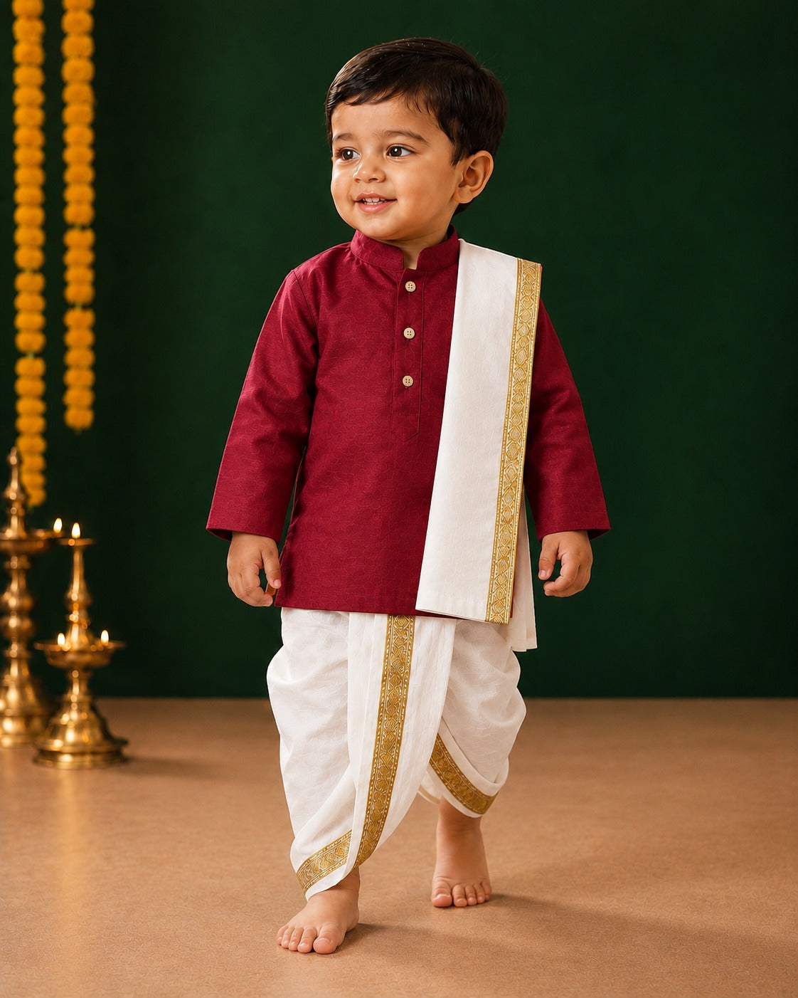 Ethnic Art Silk Kurta Dhoti SetArt Silk Kurta Dhoti Set