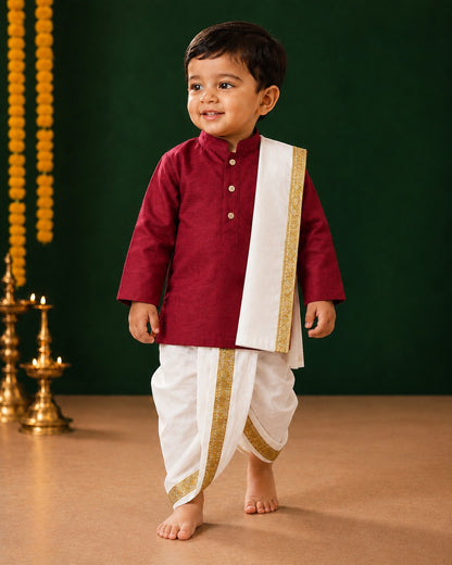 Ethnic Art Silk Kurta Dhoti SetArt Silk Kurta Dhoti Set