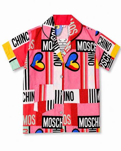Unisex Cotton Printed Night Suit Set – Multicolor Graphic Print