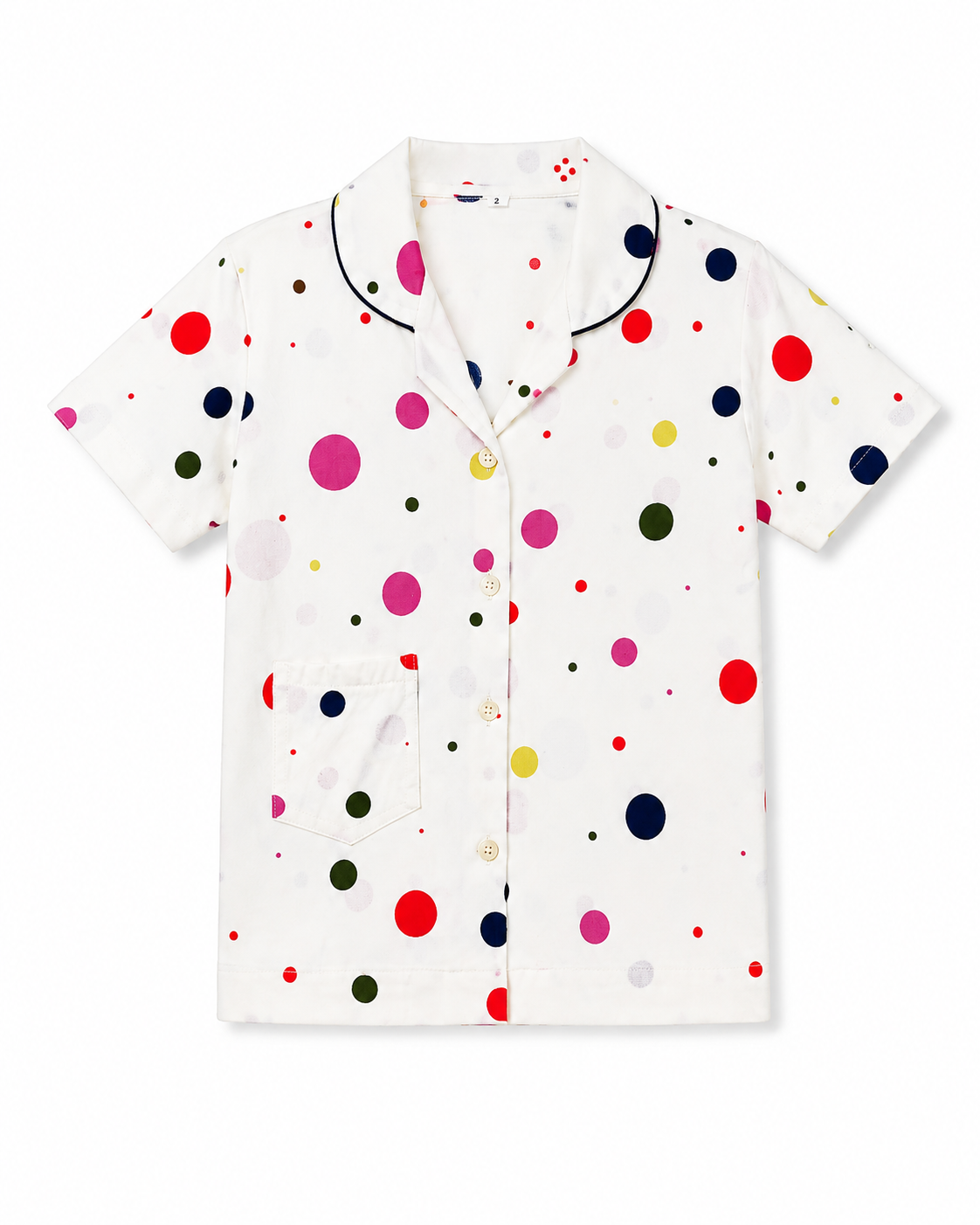 Boys White Polka Dot Cotton Night Suit Set