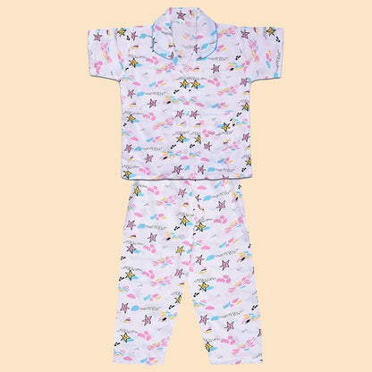 Unisex Printed Top and Bottom Pyjamas Night Dress