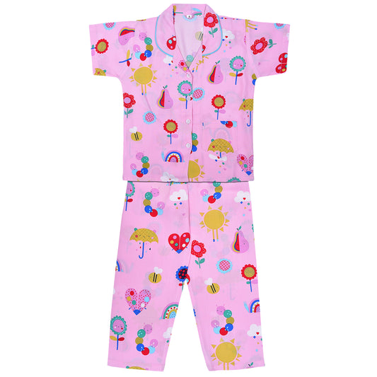 Unisex Printed Top and Bottom Pyjamas Night Dress nd73pbk
