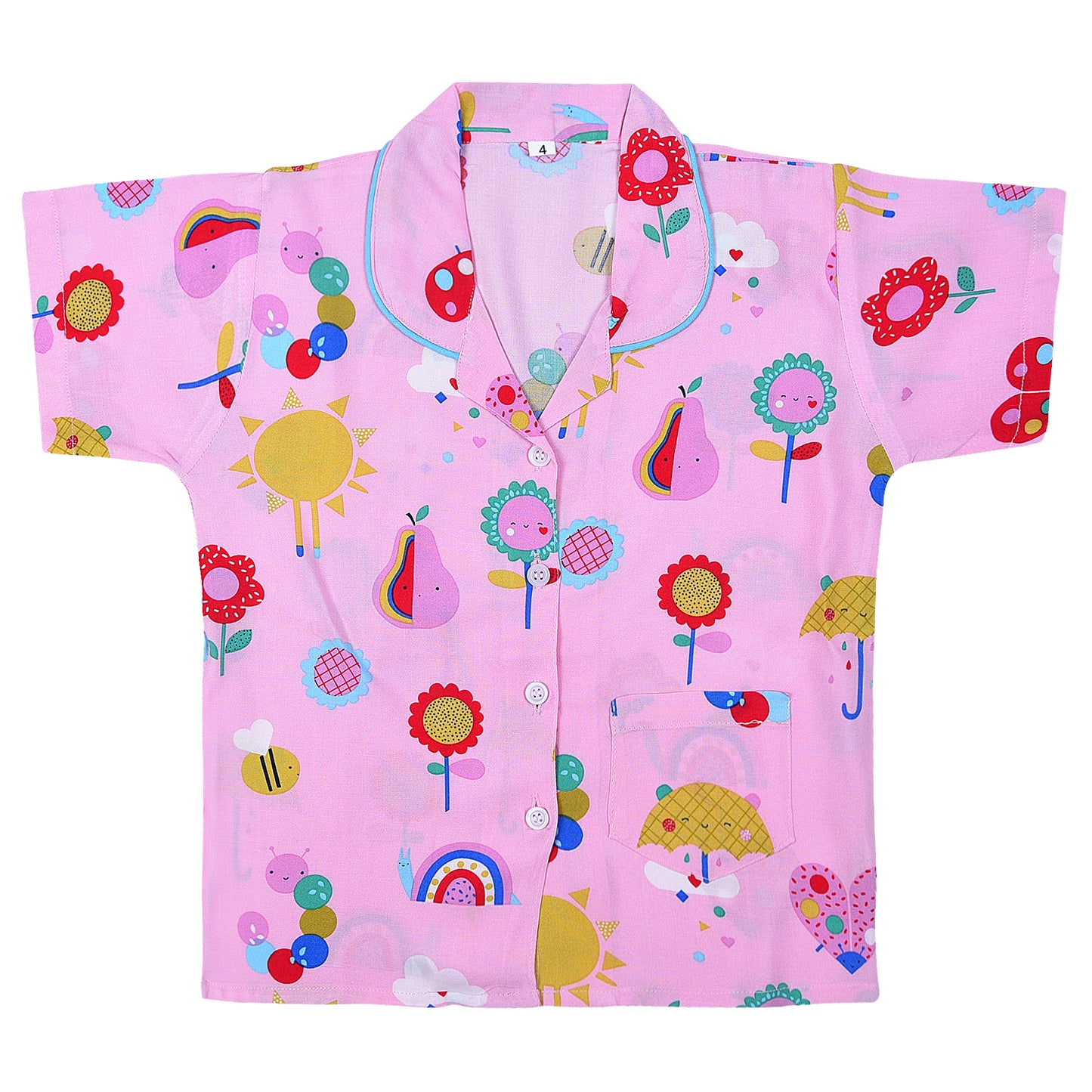 Unisex Printed Top and Bottom Pyjamas Night Dress nd73pbk