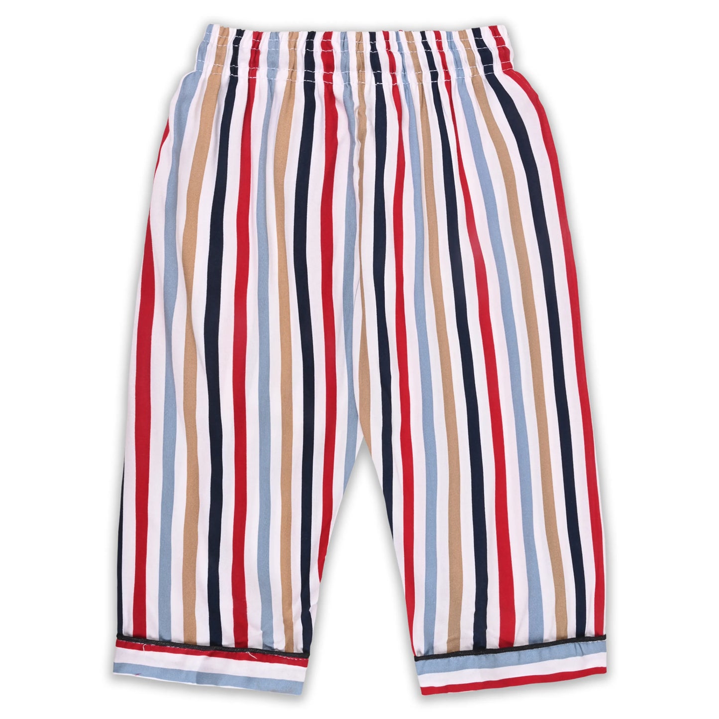 Boys Multicolor Striped Co-ord Set – Soft Rayon Shirt & Pant Set