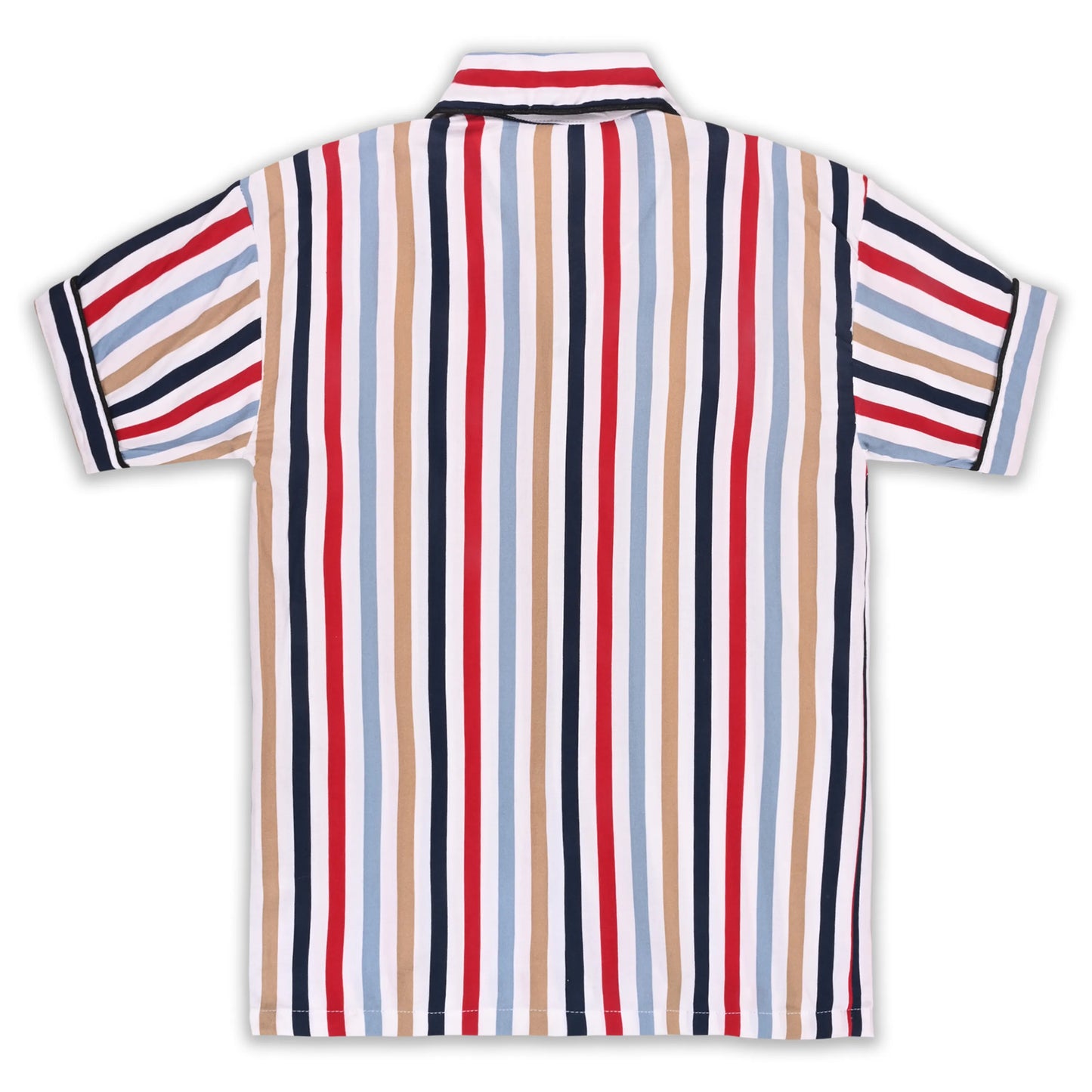 Boys Multicolor Striped Co-ord Set – Soft Rayon Shirt & Pant Set