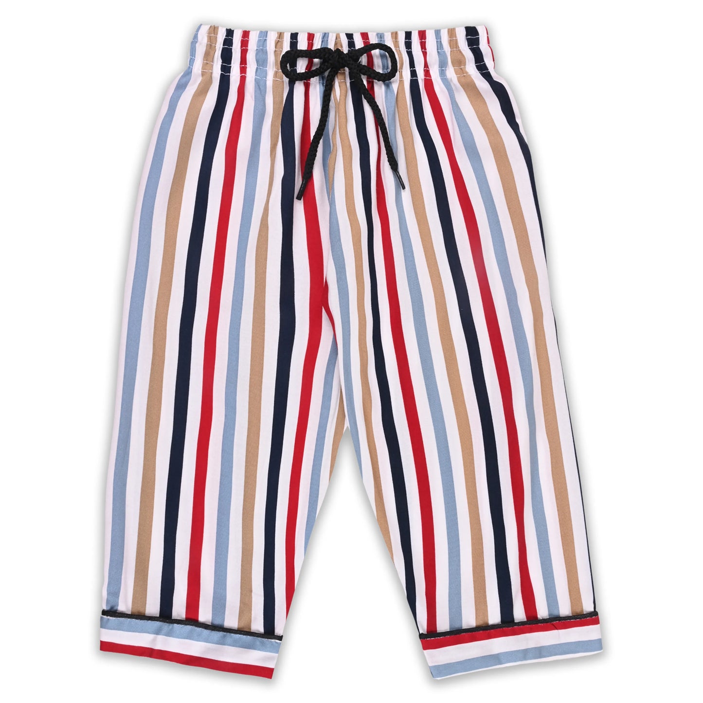 Boys Multicolor Striped Co-ord Set – Soft Rayon Shirt & Pant Set